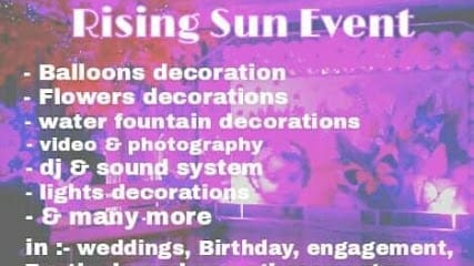 rising sun event & decorator business photograph