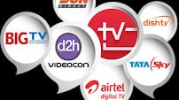 Airtel tata sky vedeocone sun direct DTH services And new connections and TV instalation business photograph