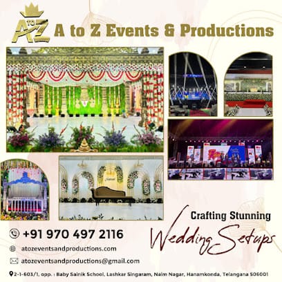 A To Z EVENTS AND PRODUCTIONS - Event Planners | Wedding Planners, Political, Catering Services in Warangal/Hanamkonda business photograph