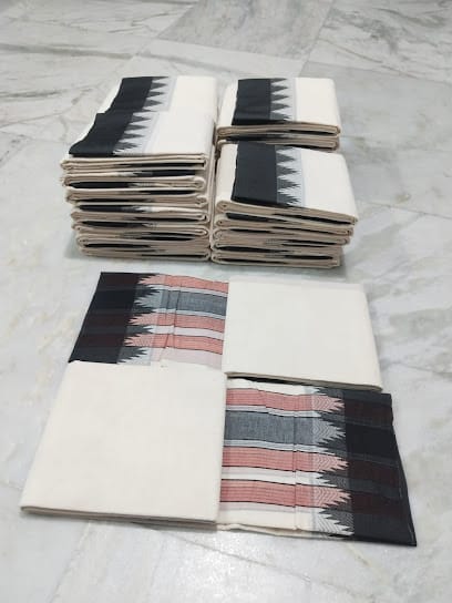 Panchakacham Dhoties | Exclusive Dhoties| Iyer Dhoties & Veshti | Swamy Pavadai | Swamy Items - velappa® Textiles business photograph