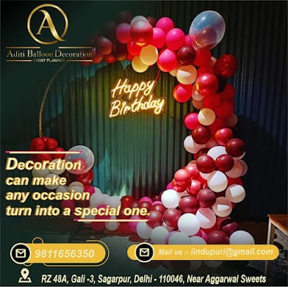 Aditi Balloon Decoration | Birthday Party | Event Planners | Wedding Planner | Flower Decorator | Anniversary Room Decoration business photograph
