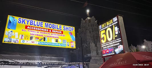 SkY blue mobile accessories shop business photograph