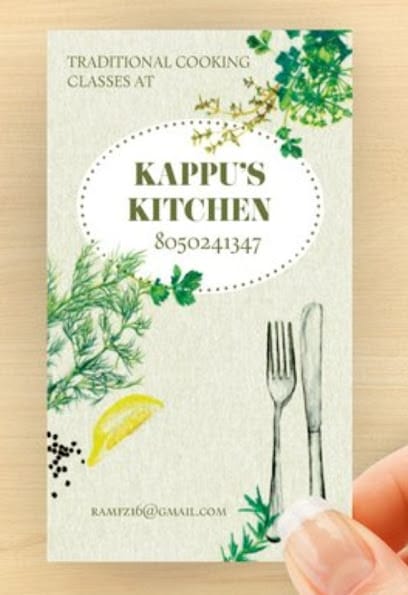 Kappu's Kitchen cooking class & Idli Batter business photograph