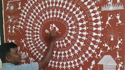 Warli Painting Artist Sanjay Parhad business photograph
