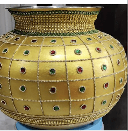 Wedding coconut decoration and acrylic painting rangoli etc inavalli business photograph