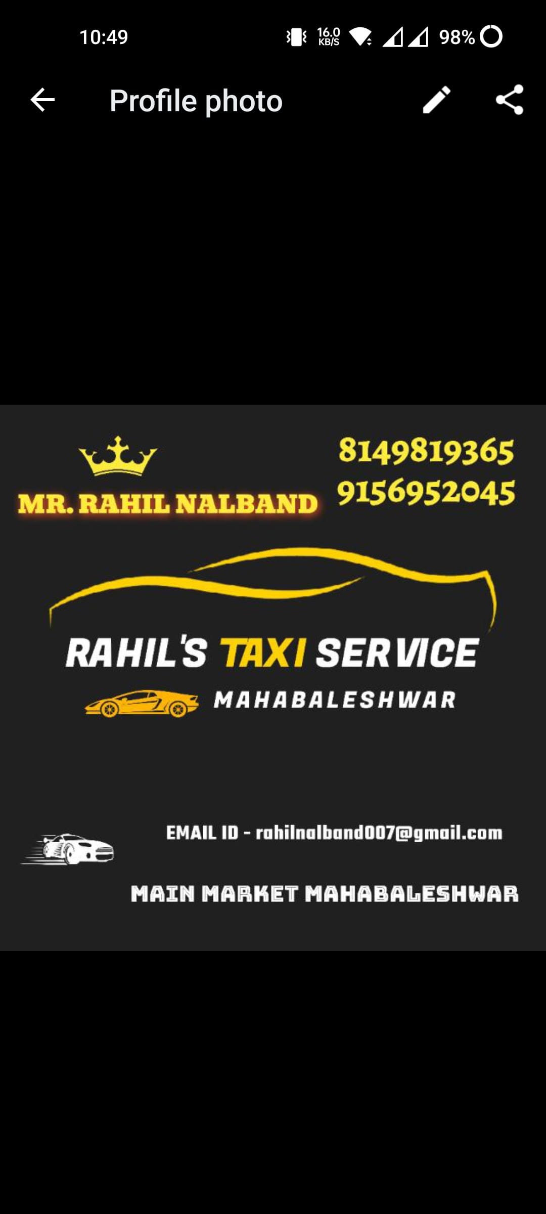 Rahil's Taxi Service business photograph