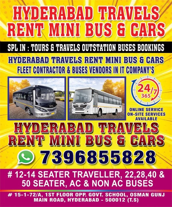 Hyderabad Travels Rent Mini Bus & cars business photograph