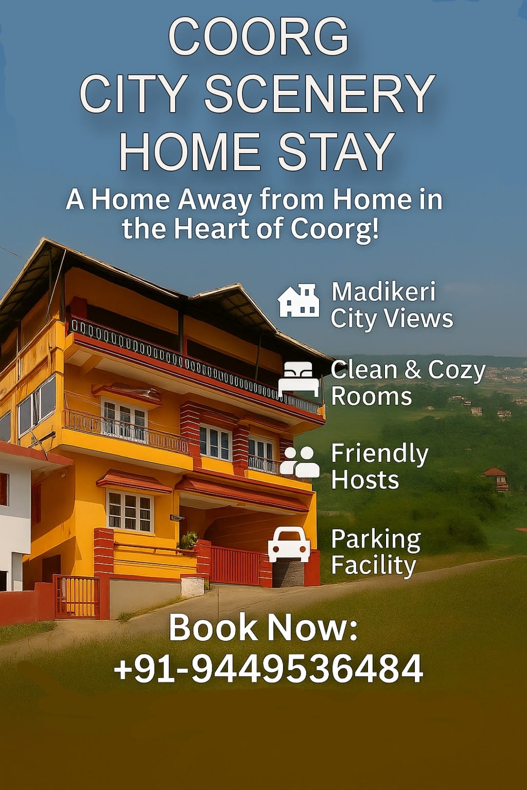 Coorg city scenery home homestay business photograph