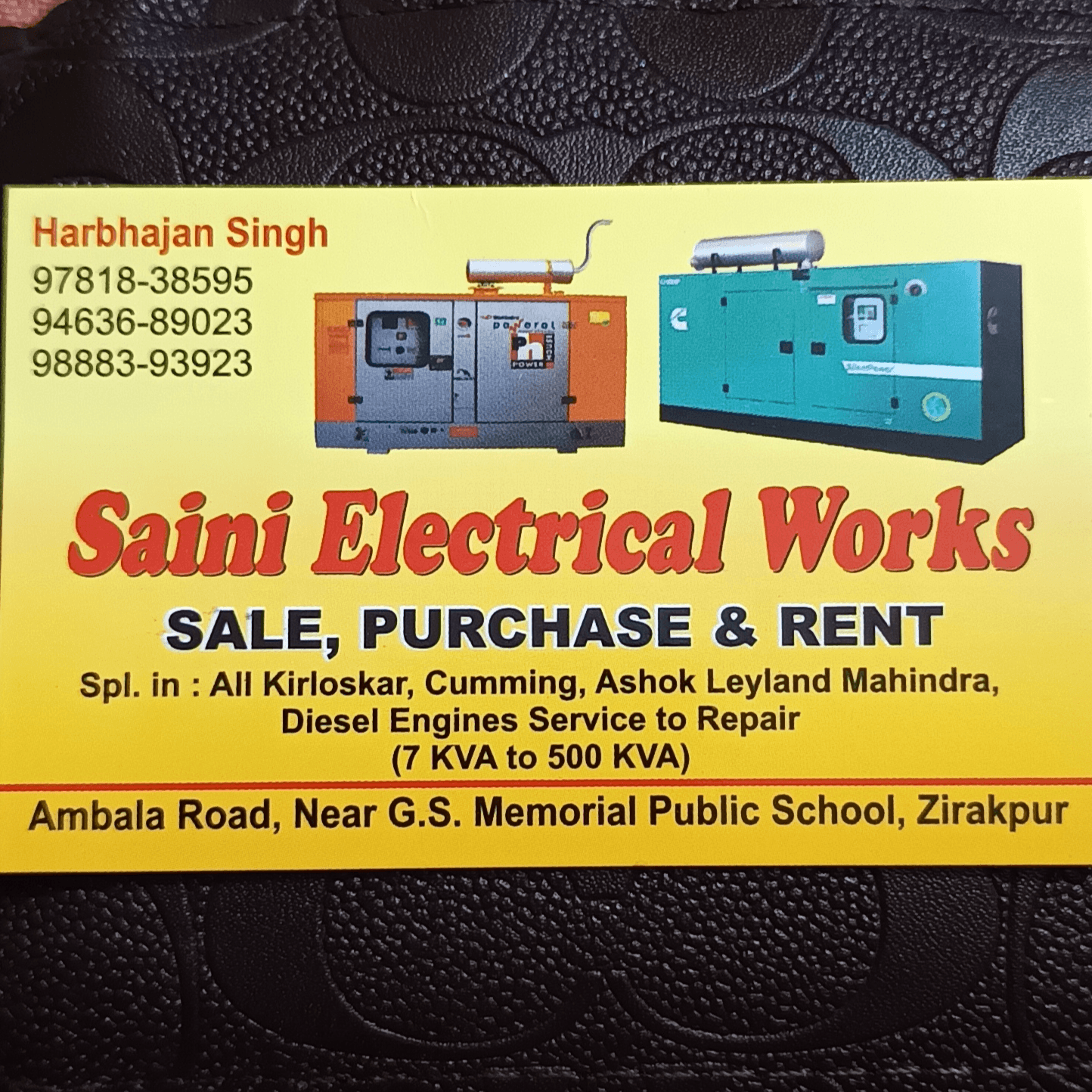 SAINI GENERATOR RENTAL SERVICES business photograph
