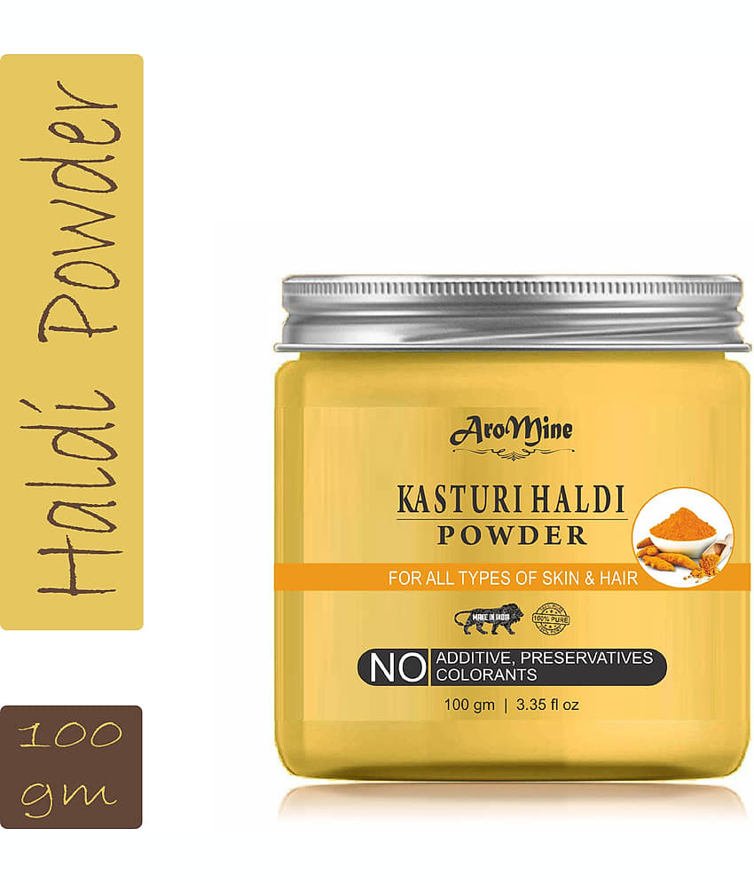 Aromine 100% Pure Kasturi Turmeric (Haldi) Powder Face Pack (Pack of 2)-100 gm Each