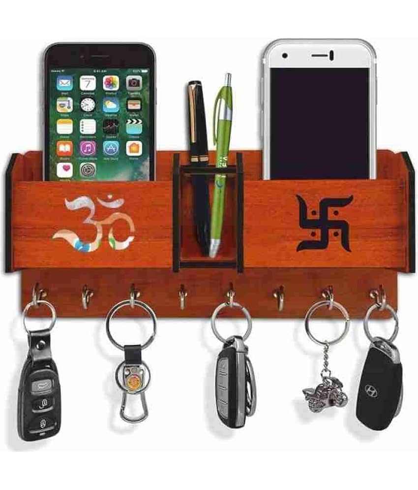 KAAF Brown Wood Key Holder - Pack of 1