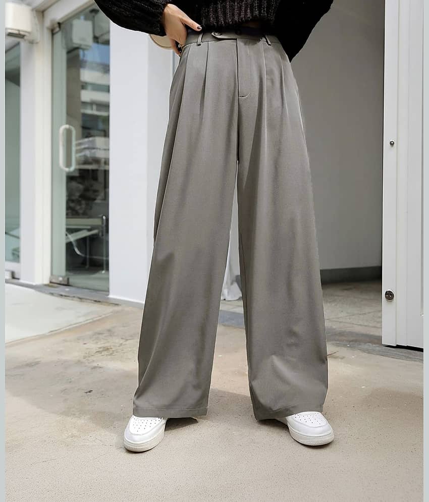 kotty Women Lycra Casual Trousers ( Grey )