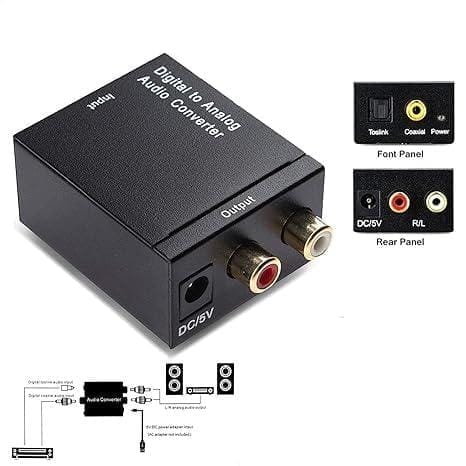 Digital to Analog Audio Converter SPDIF Optical Coax to Analog RCA 2.1 Stereo Audio Converter Adapter view 2