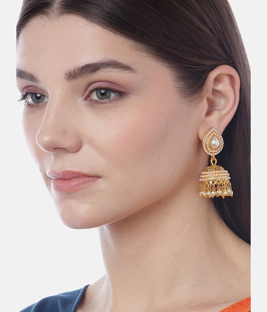 YOUBELLA Golden Jhumki Earrings ( Pack of 1 )