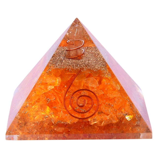 Citrine Orgone Pyramid Reiki Healing, Vastu Feng Shui, Meditation, Yoga, Home, Office Decor Gift(KI_100) by Krishna Impex
