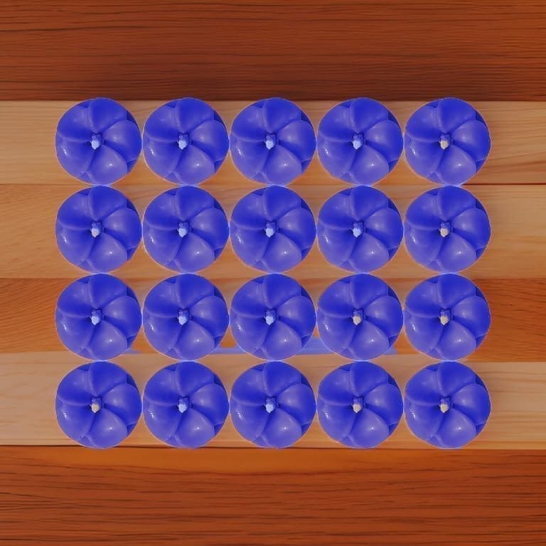 SS Enterprise Floating Candles SOYA Wax Candles Home Decor | Smoke Free Floating Candles Diwali Candle | Burning Time 3 Hrs Pack of 20 Unscented Candles (Blue)