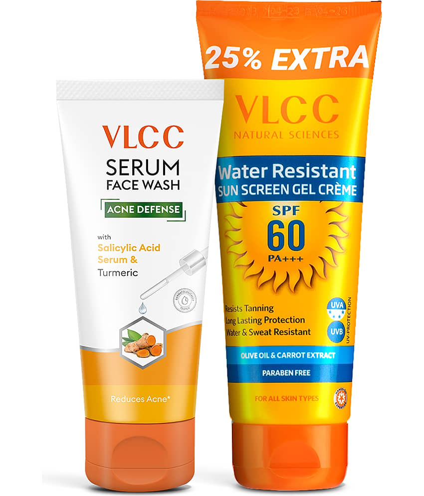 VLCC Salicylic Acid & Turmeric Face Wash 100g + SPF 60 Sunscreen | Acne Control & Protection