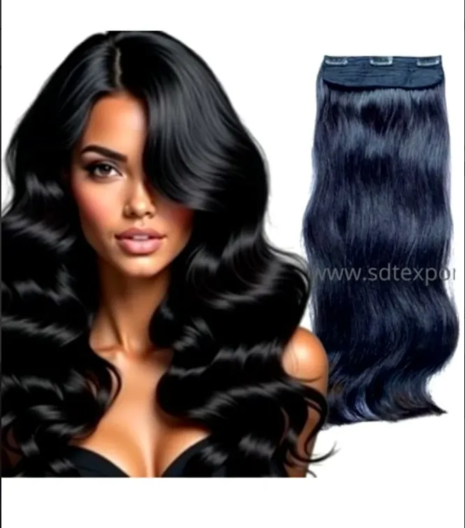 3 Clips Ear to Ear Natural Black Hair Volumizer Instant Volume & Natural Length Size- 14 Inch