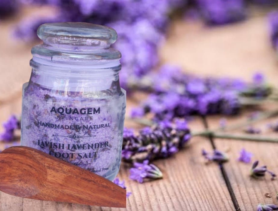 AQUAGEM Handmade & Natural Javish Lavender Foot Salt view 2