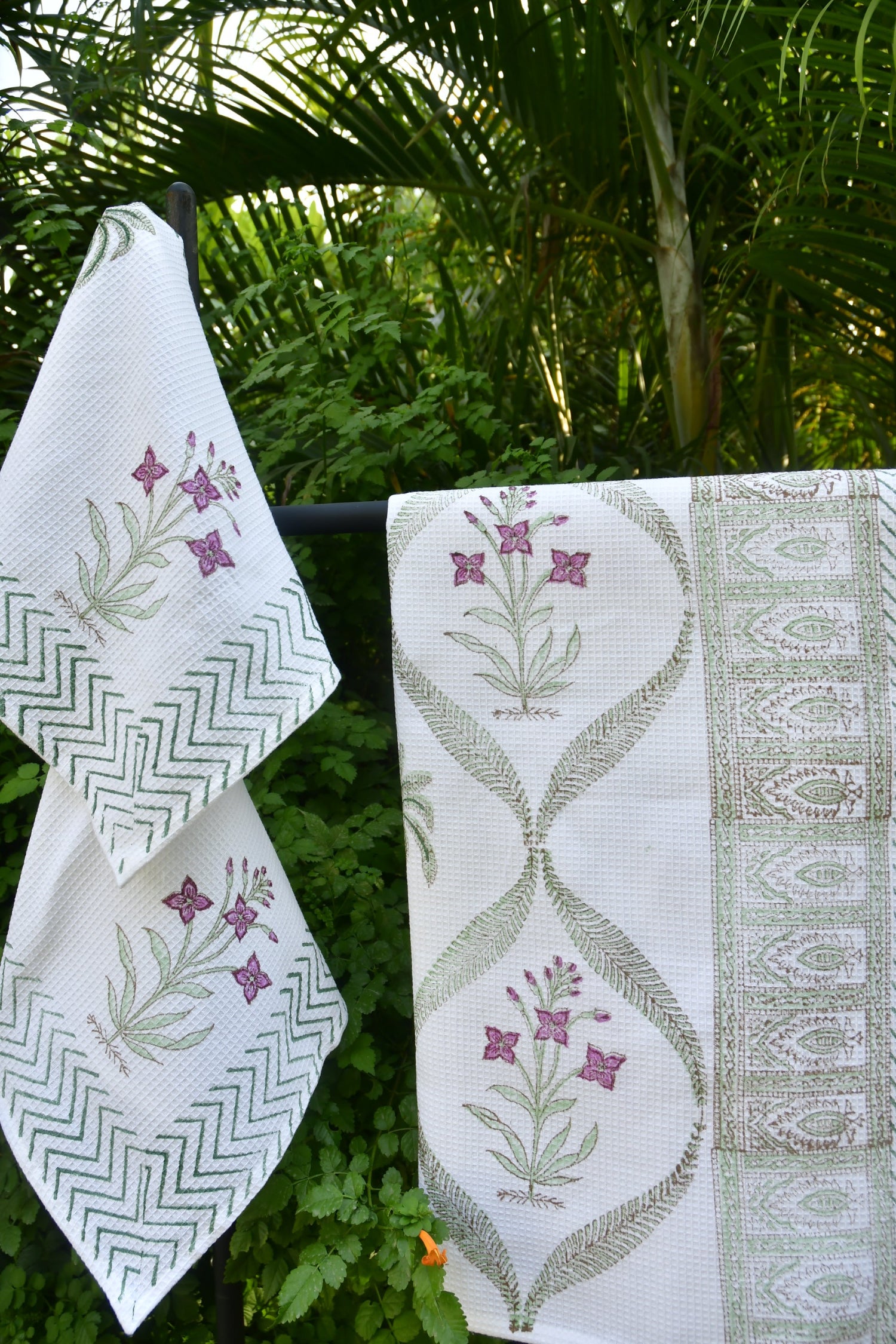 Mughal Jaal Bath & Hand Towel Set : Premium Cotton