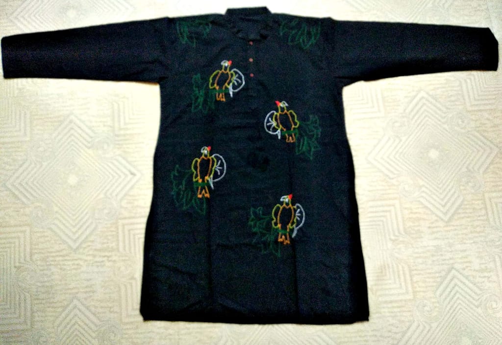 Classic Nature Designed Kantha Stitched Pure Cotton Kurta for Men view 2