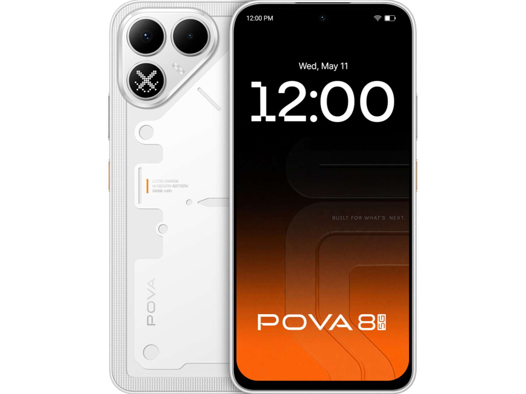 Tecno Pova 8 5G Smartphone, 8GB RAM, 128GB Storage - Bit White