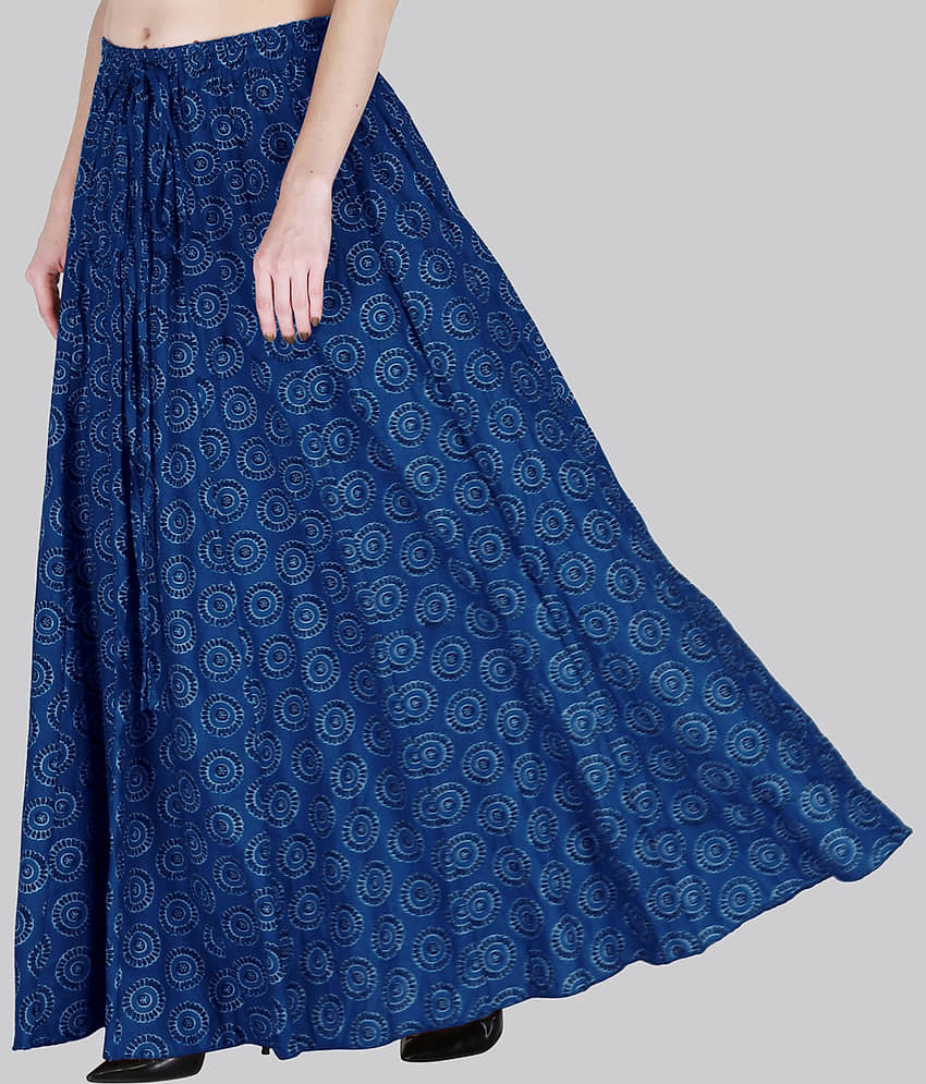 Sttoffa Blue Cotton Women's Flared Skirt ( Pack of 1 )