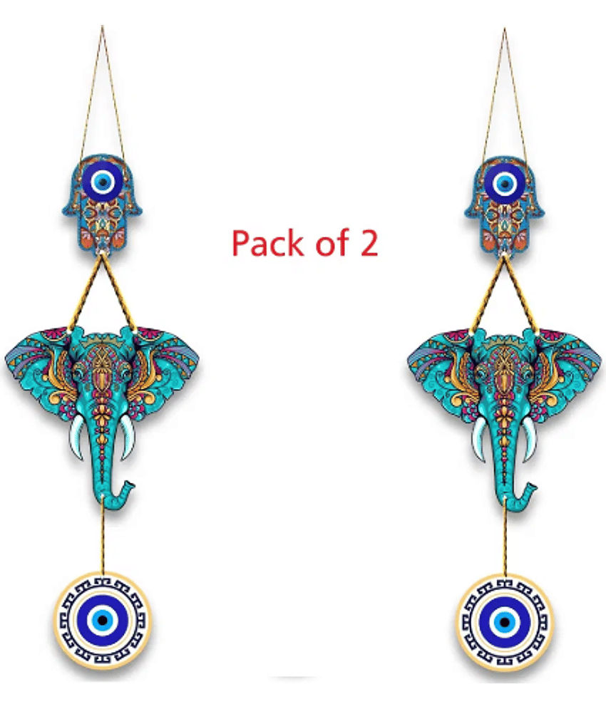 Evil Eye Elephant wall hanging for home decoration living room decor decorative item for pooja room mandir