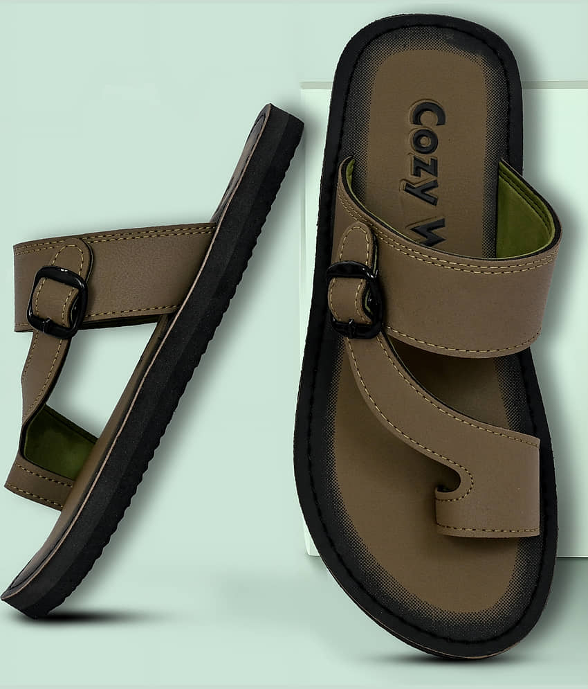 Cozy Wear Black Men's Leather Slipper