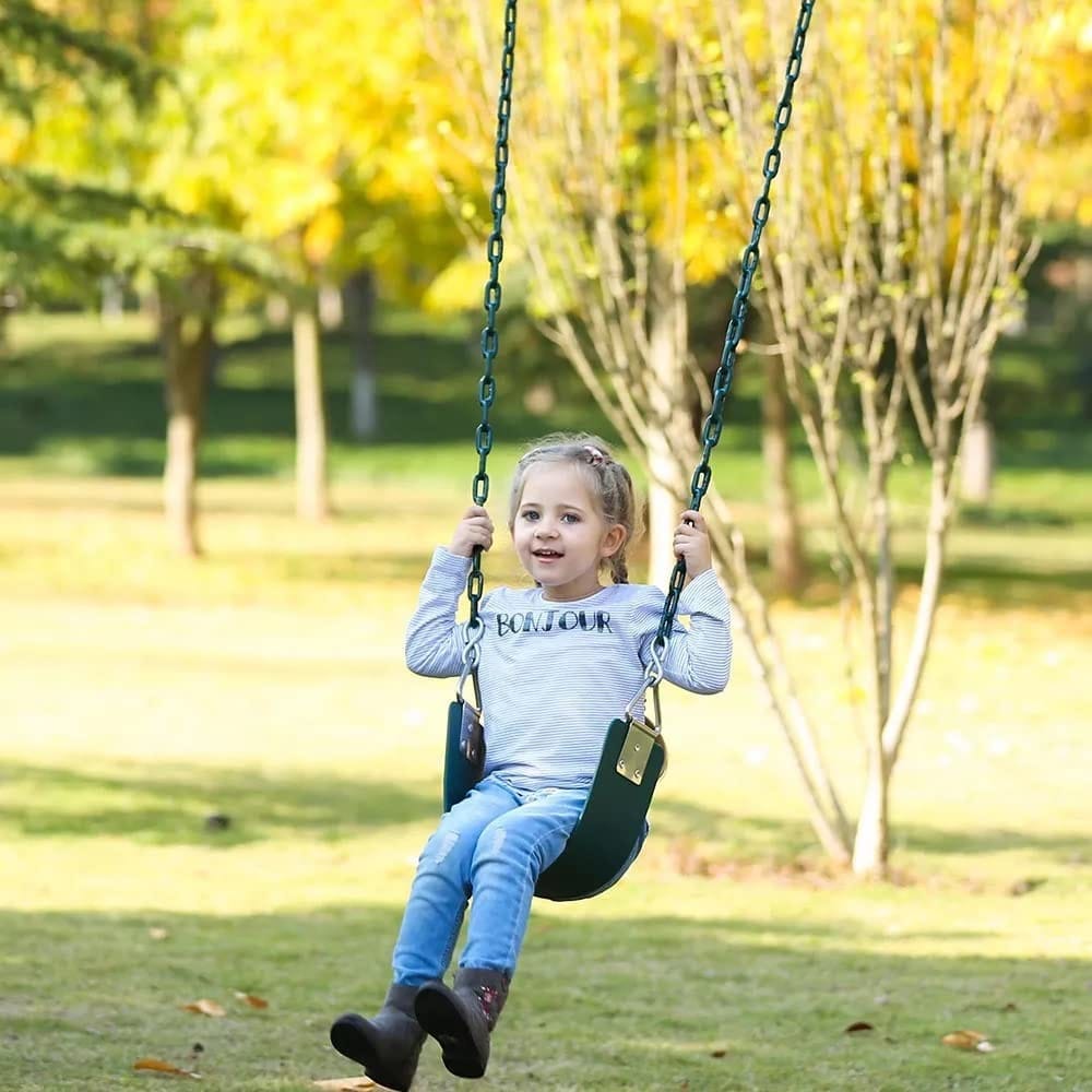 REZNOR Heavy Duty Flexible Swing Seat with Metal Triangle Ring, Anti-Rust Chain Set for Kids & Adults, Playground, Jungle & Gym view 2