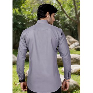 Casualbud Grey Men's Cotton Formal Shirt view 2