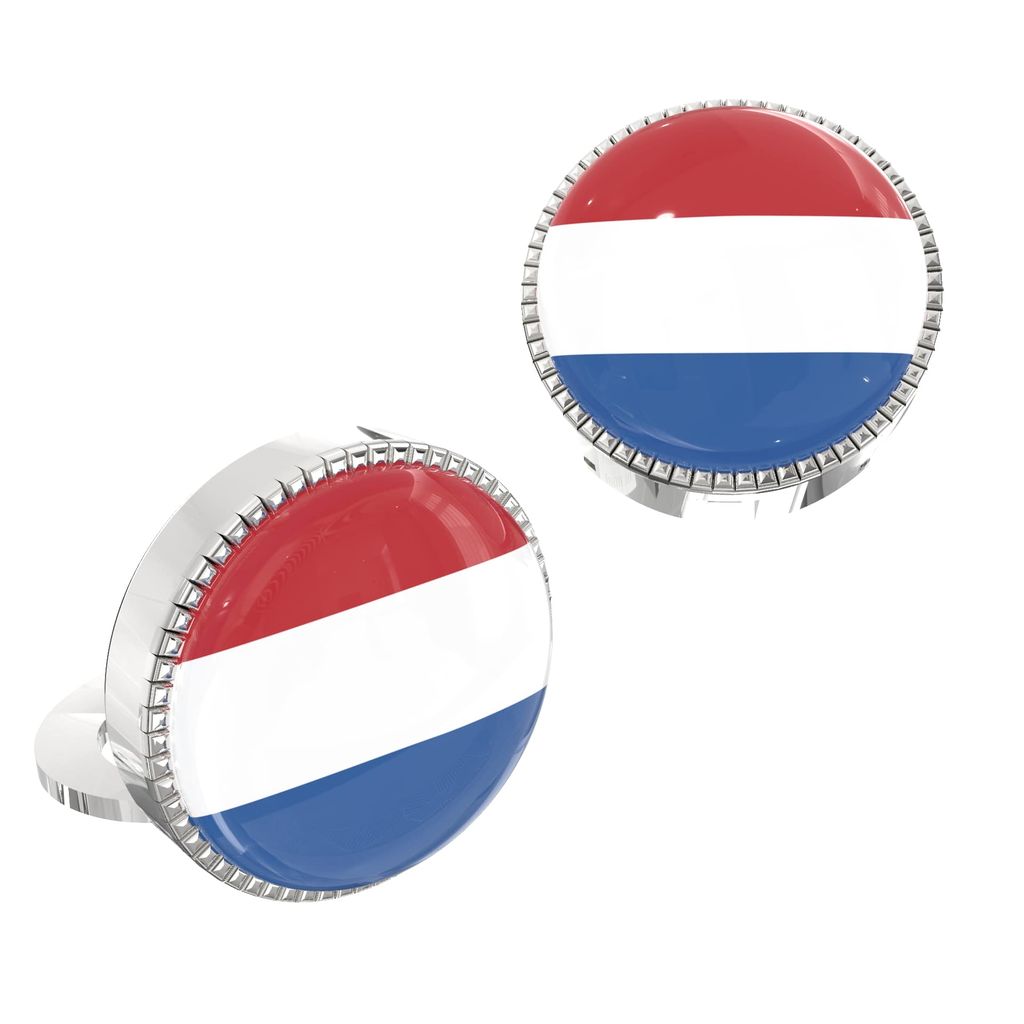 The Smart Buttons - Shirt Button Cover Cufflinks for Men - Netherlands Flag Style view 2