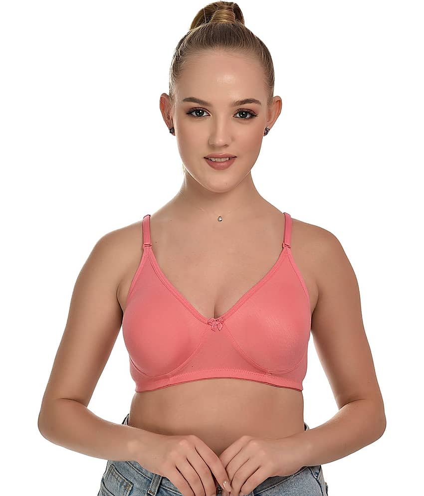 Zourt Pack of 1 Cotton Non Padded Everyday Bra For Women ( Orange )