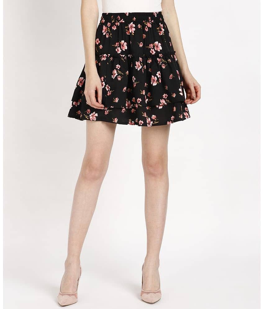 VAHSON - Black Crepe Women's Flared Skirt ( Pack of 1 )