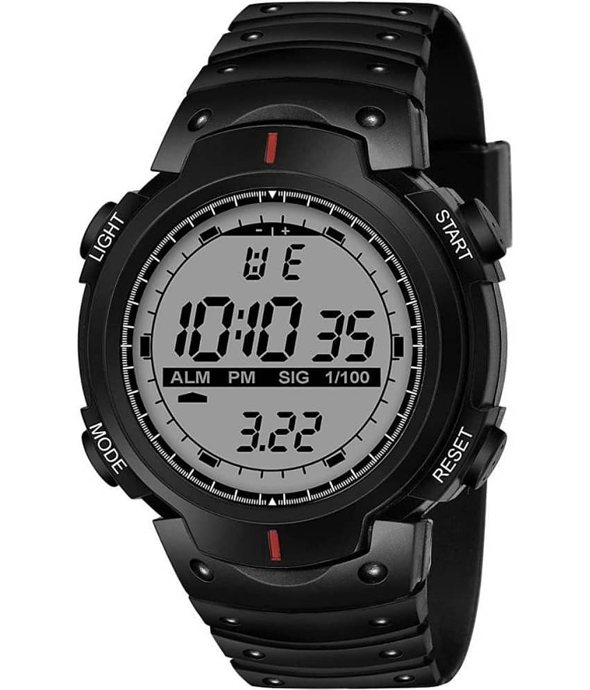 Om Collection Black Silicon Digital Men's Watch