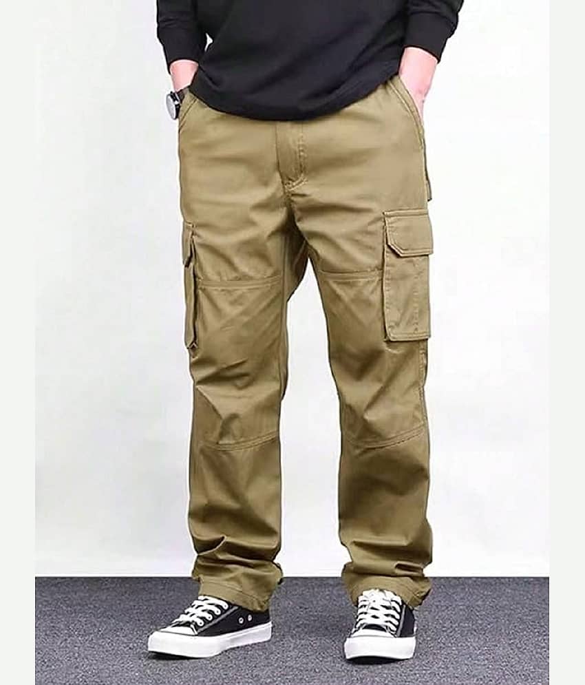 MATHAE Loose Men's Cargos - Khaki ( Pack of 1 )