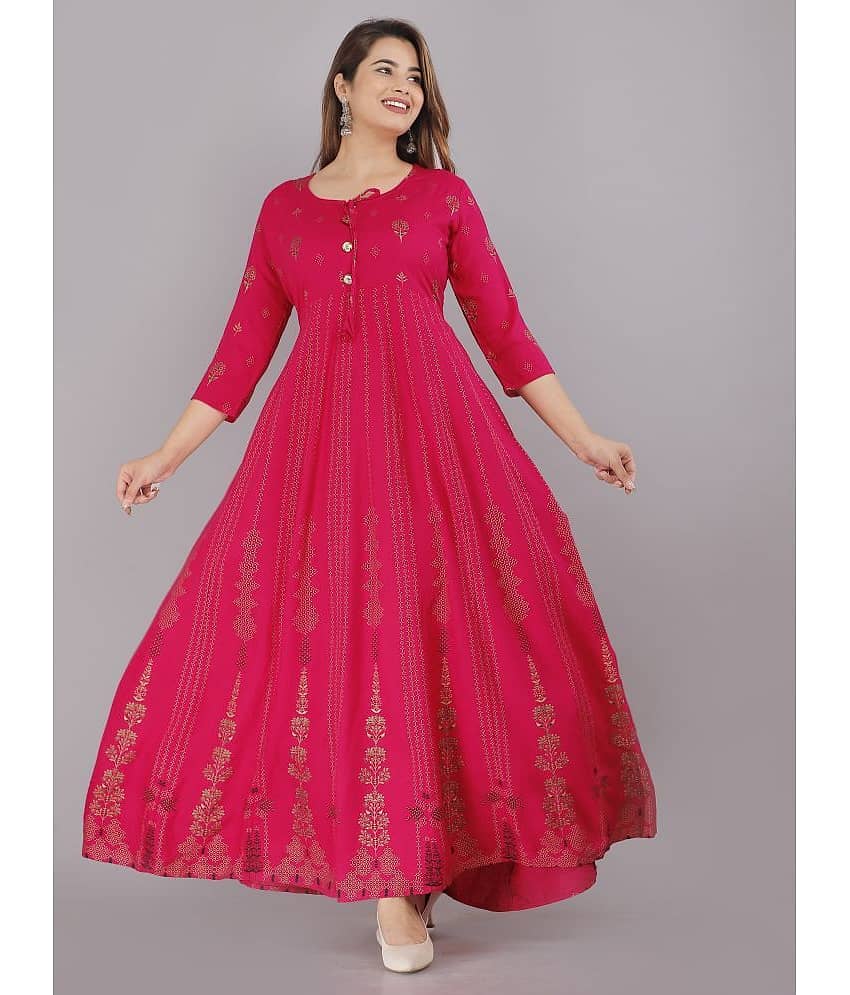 AVEITH - Wine Rayon Women's Anarkali Kurti ( Pack of 1 )