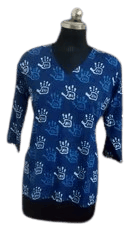 Blue Hand Block Printed Cotton Tunic