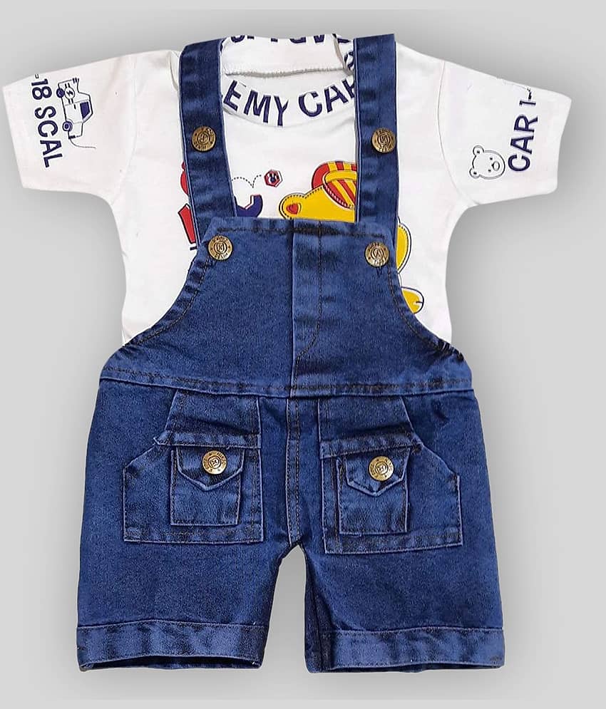 LITTLE PANDA Baby Boys Hoisery Dungaree Sets ( Green )