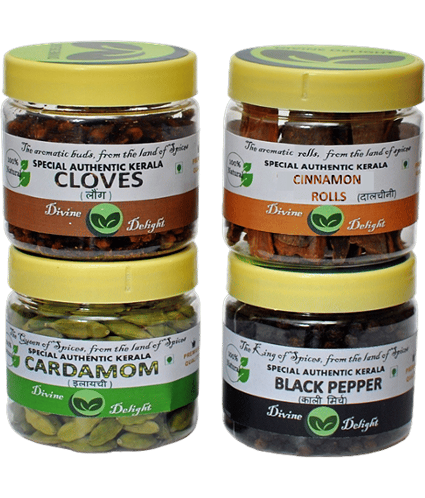DIVINE DELIGHT CARDAMOM, CLOVES, BLACK PEPPER, CINNAMON ROLLS 100 gm