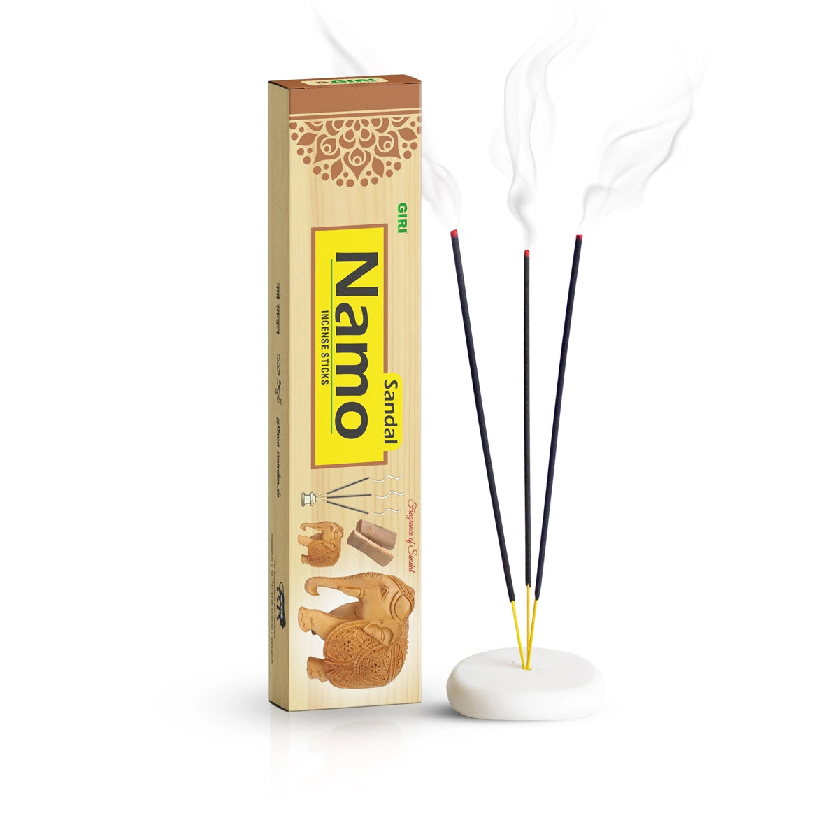 Giri Namo Sandal Incense Sticks | Agarbatti | Agarbathi for Pooja 10 sticks