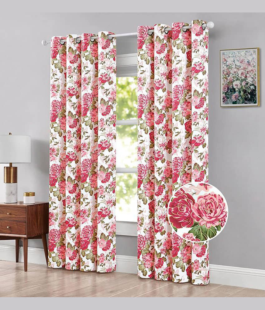 V21 decod Graphic Room Darkening Eyelet Curtain 5 ft ( Pack of 1 ) - Red view 2