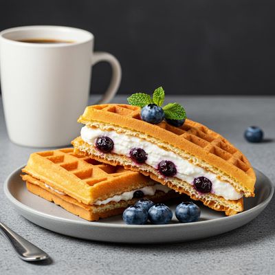 Bluberry And Cream Cheese Waffle