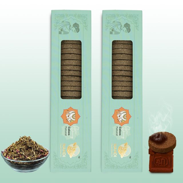 Nandi Panchgavya 100 Percent Desi Cow Dung Cake (42 Pcs) Plus 1 Tulsi Stand Natural Fragrance