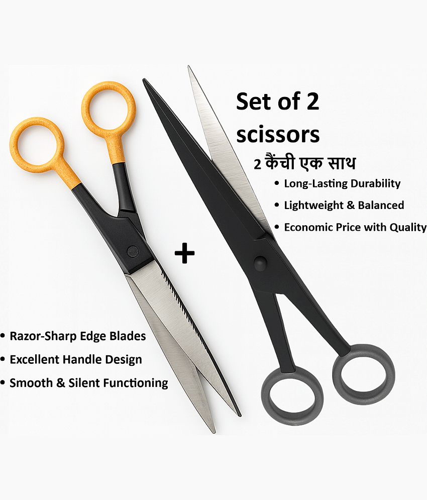 Unikkus Unikkus Hair cutting scissor Moustache Scissors Pack of 2