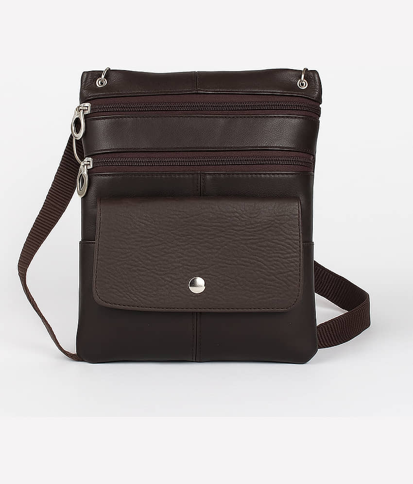 CIMONI Sling Bag Pure Leather Set of 1 ( Brown )