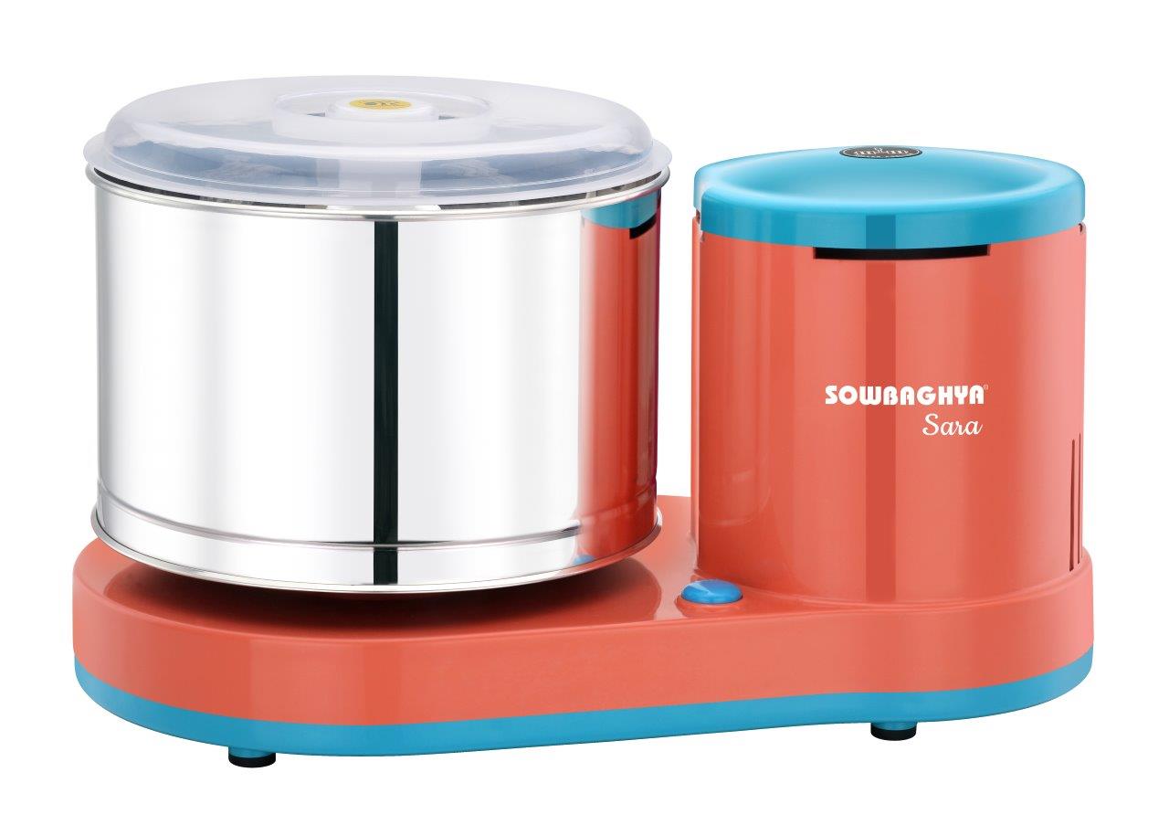 2 Ltr. SARA Table Top Wet Grinder with Attachments - Orange