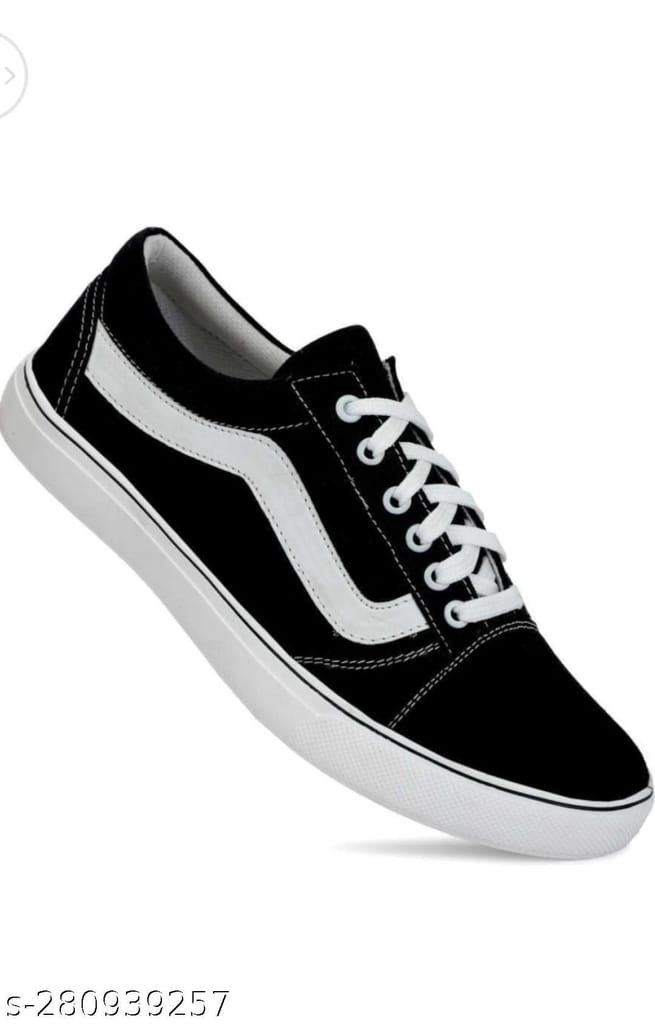 Ontour Stylish Mens Black Sneakers For Men (Black, White) Casual Canvas Sneakers Shoes For Boys view 2