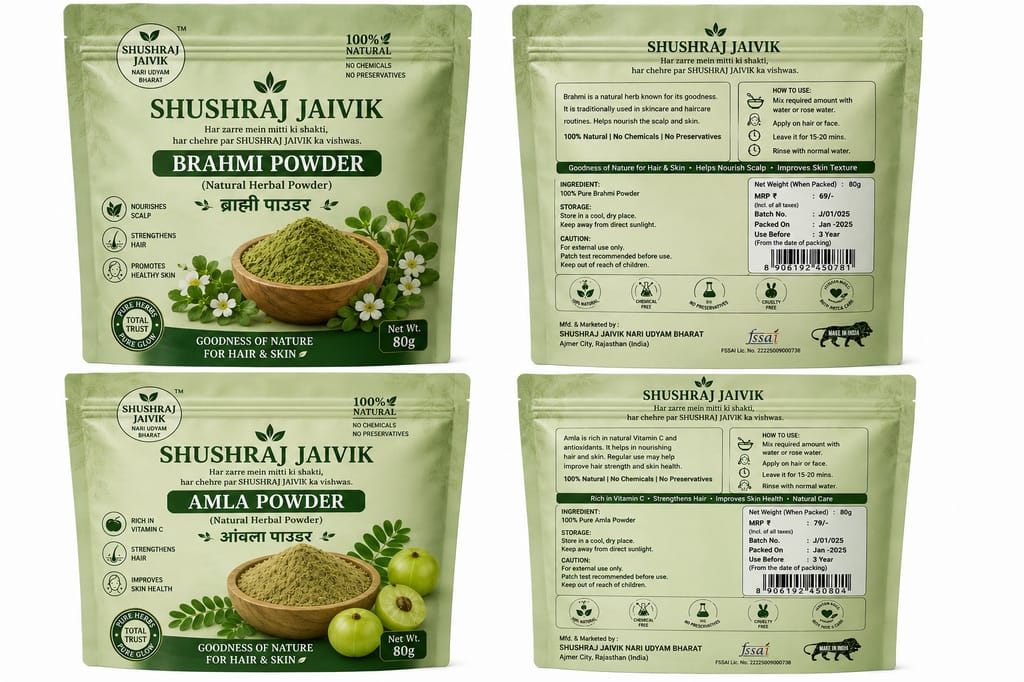 SHUSHRAJ JAIVIK Brahmi & Amla Hair Care Powder