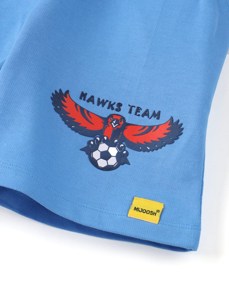 Boys Shorts Cotton French Terry All Aboard Blue Hawks Eagle view 2